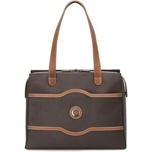 Brown Tote Bag with Tan Trim - Classic Structured Carryall
